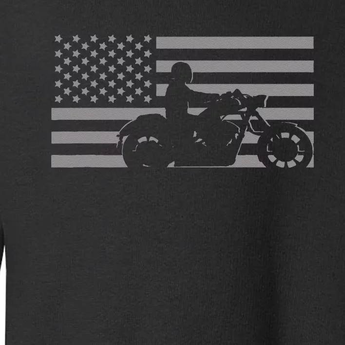 American Flag Biker Motorcycle Toddler Sweatshirt