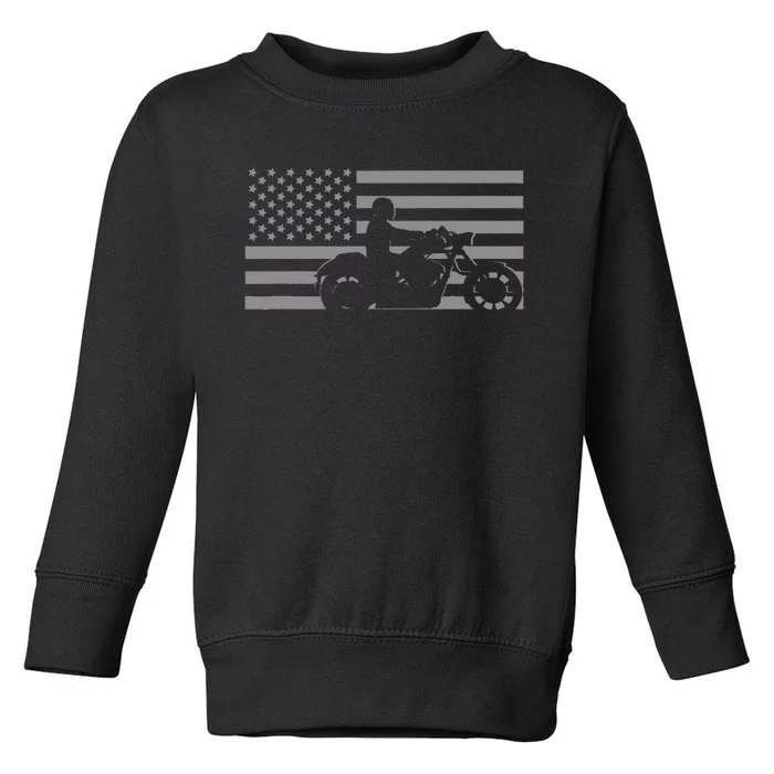 American Flag Biker Motorcycle Toddler Sweatshirt