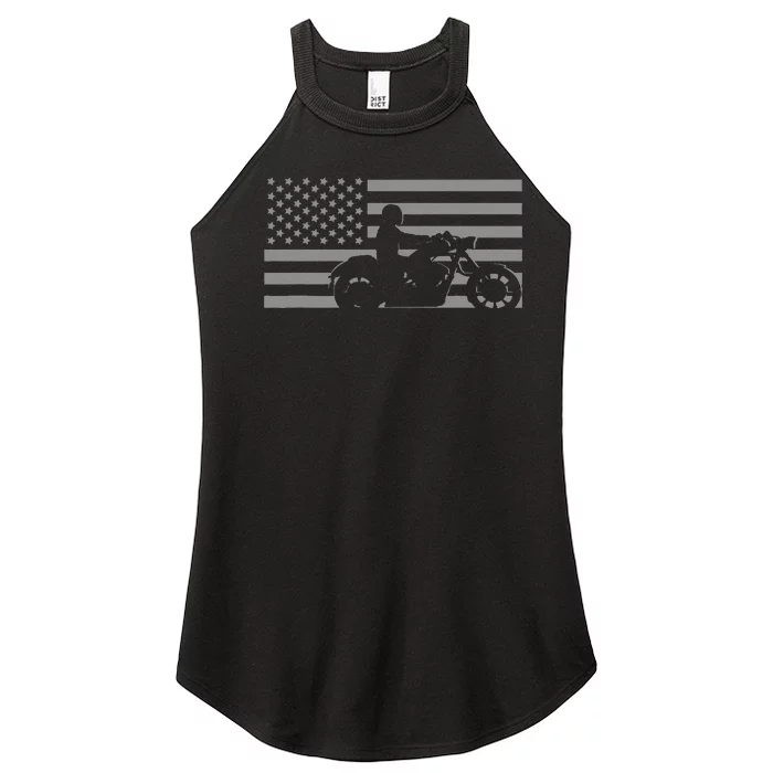 American Flag Biker Motorcycle Women’s Perfect Tri Rocker Tank