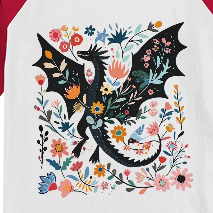 Abraxos Fantasy Bookish Floral Abraxos Kids Colorblock Raglan Jersey