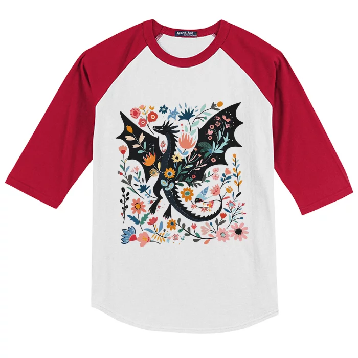 Abraxos Fantasy Bookish Floral Abraxos Kids Colorblock Raglan Jersey