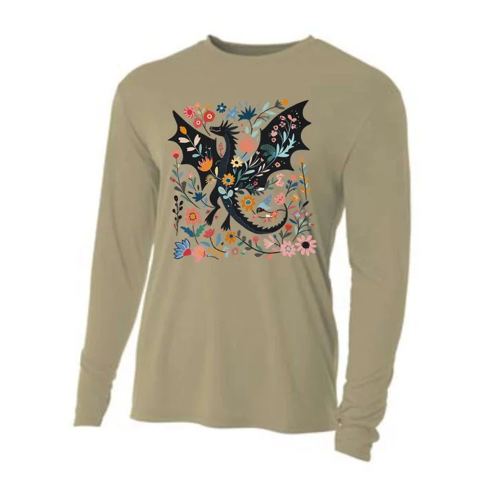 Abraxos Fantasy Bookish Floral Abraxos Cooling Performance Long Sleeve Crew