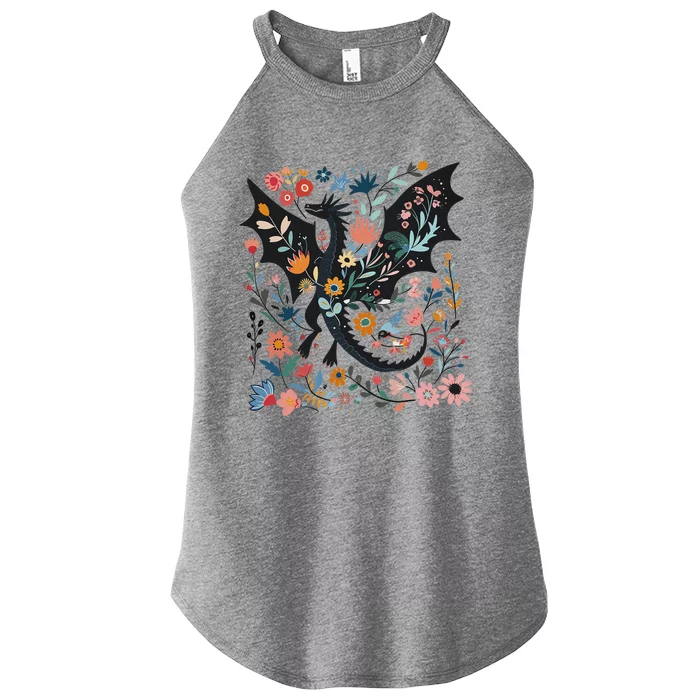 Abraxos Fantasy Bookish Floral Abraxos Women’s Perfect Tri Rocker Tank