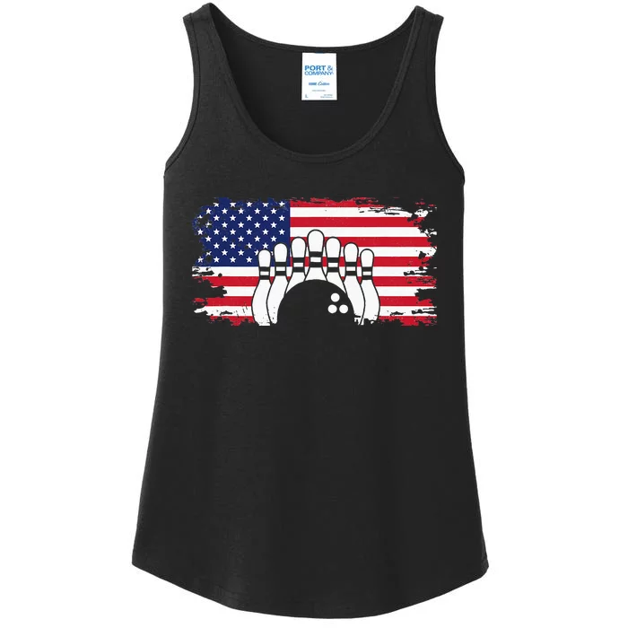 American Flag Bowling Apparel Bowling Ladies Essential Tank