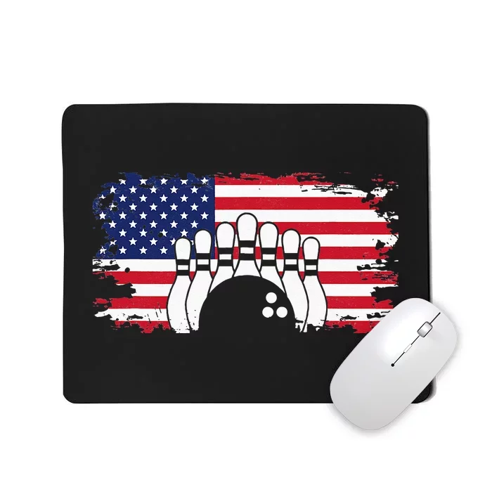 American Flag Bowling Apparel Bowling Mousepad