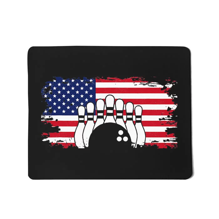 American Flag Bowling Apparel Bowling Mousepad