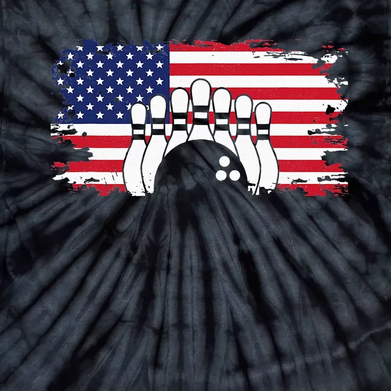 American Flag Bowling Apparel Bowling Tie-Dye T-Shirt