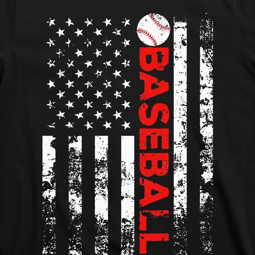 American Flag Baseball Team Gift T-Shirt