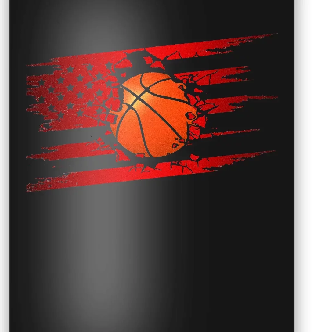 American Flag Basketball Apparel Basketball Poster