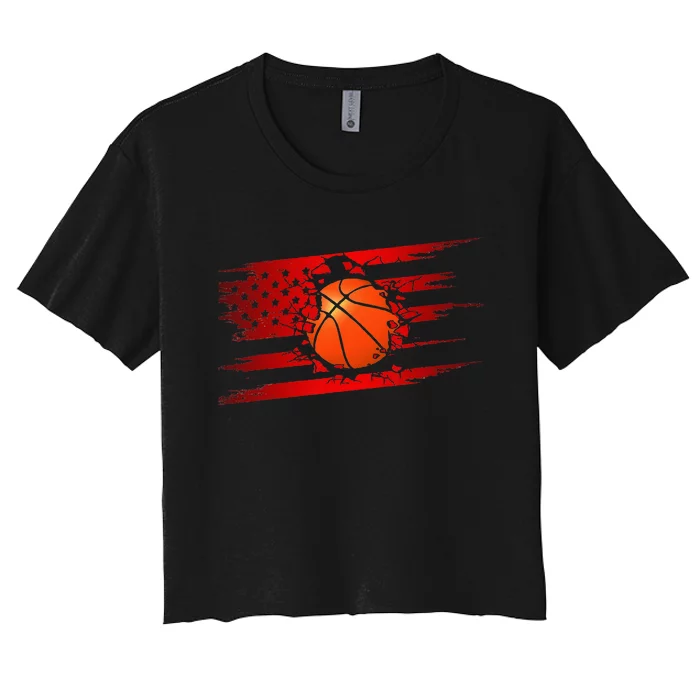 American Flag Basketball Apparel Basketball Women's Crop Top Tee