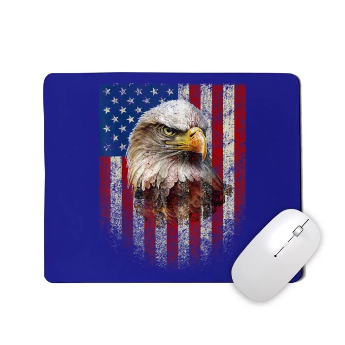 American Flag Bald Eagle Patriotic Red White Blue Mousepad