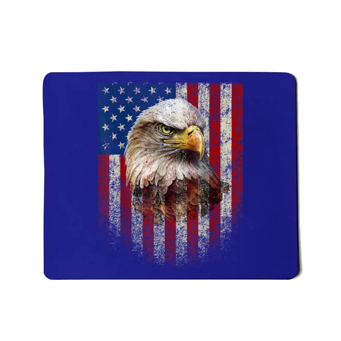 American Flag Bald Eagle Patriotic Red White Blue Mousepad