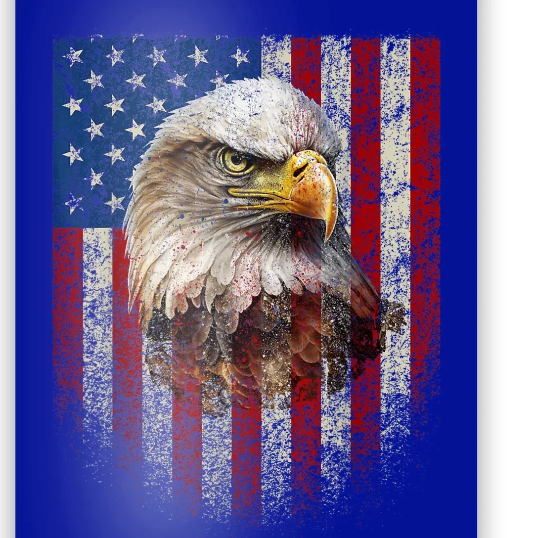 American Flag Bald Eagle Patriotic Red White Blue Poster