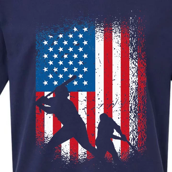 American flag baseball design USA flag baseball Sueded Cloud Jersey T-Shirt