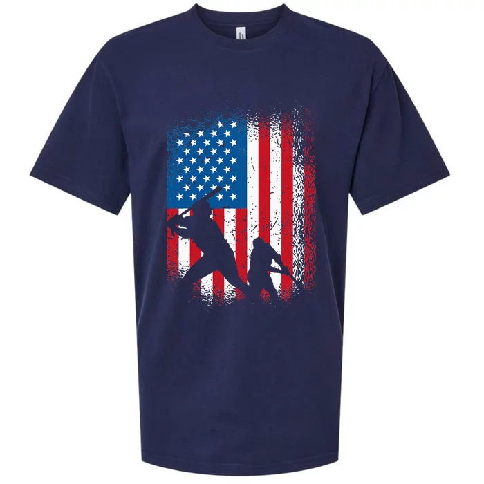 American flag baseball design USA flag baseball Sueded Cloud Jersey T-Shirt