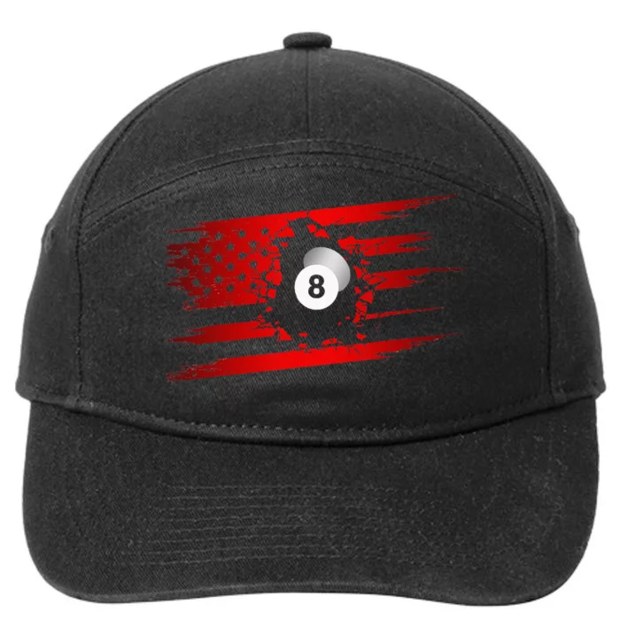 American Flag Billiards Apparel Billiards 7-Panel Snapback Hat