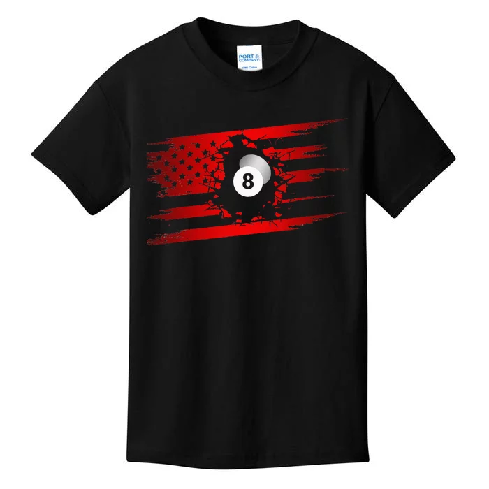 American Flag Billiards Apparel Billiards Kids T-Shirt