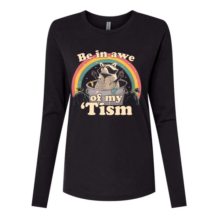 Autism Funny Be In Awe Of My Tism Meme Autistic Opossum Womens Cotton Relaxed Long Sleeve T-Shirt