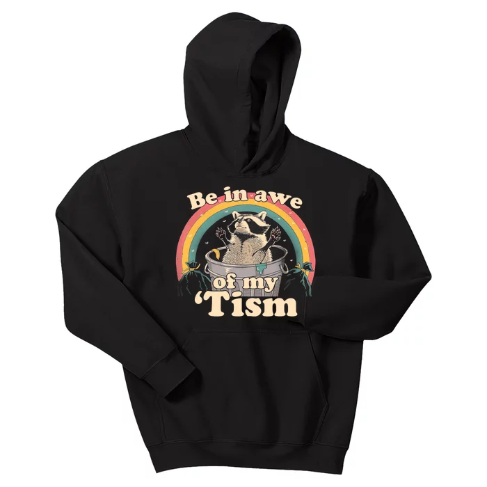 Autism Funny Be In Awe Of My Tism Meme Autistic Opossum Kids Hoodie