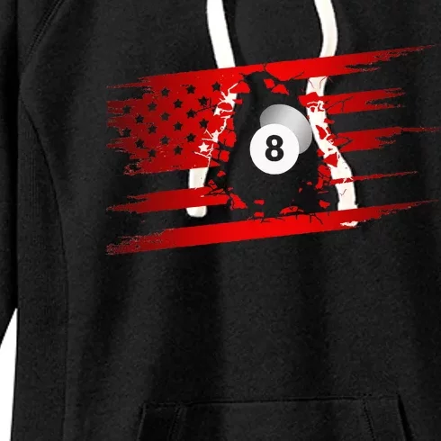 American Flag Billiards Apparel  Billiards Women's Fleece Hoodie