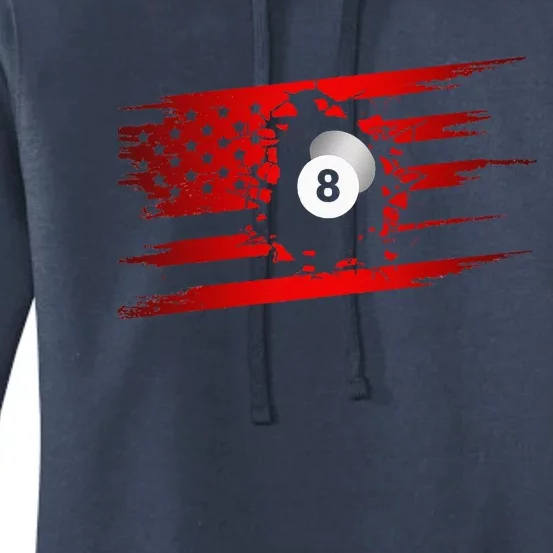 American Flag Billiards Apparel  Billiards Women's Pullover Hoodie