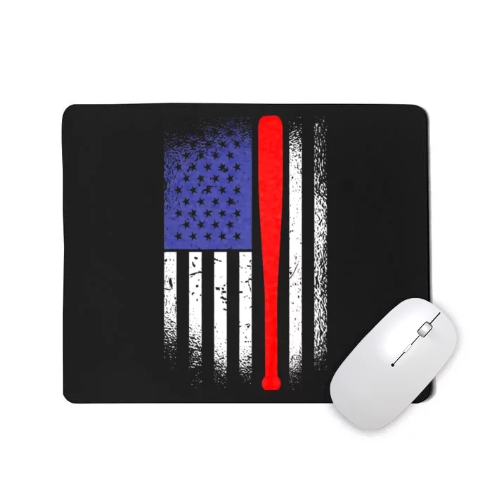 American Flag Baseball 4th Of July Patriotic Memorial Day Mousepad