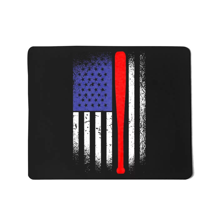 American Flag Baseball 4th Of July Patriotic Memorial Day Mousepad