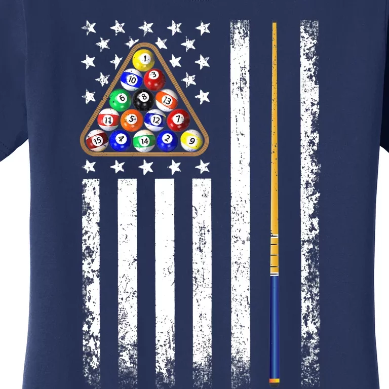 American Flag Billiard Vintage Pool Player Women's T-Shirt