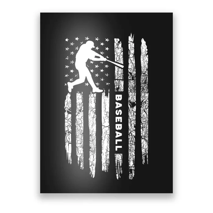 American Flag Baseball Apparel Vintage Baseball Poster