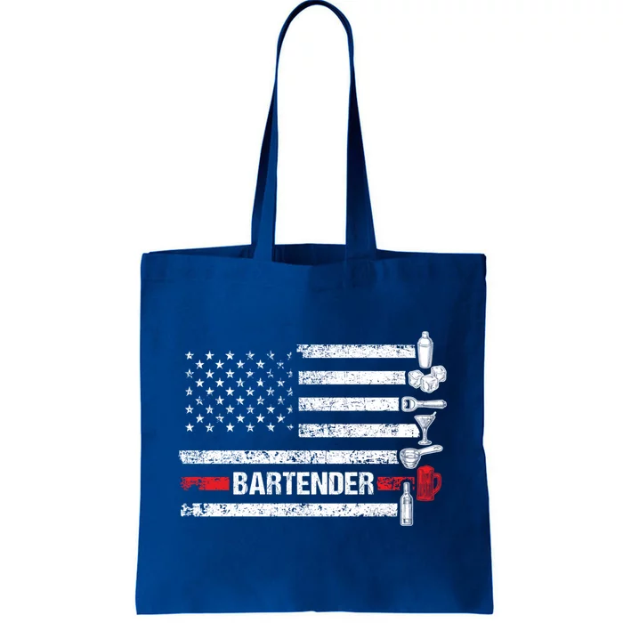 American Flag Bartending Bar Working Bartender Gift Tote Bag