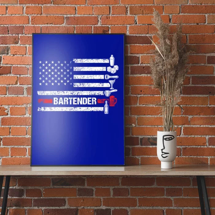 American Flag Bartending Bar Working Bartender Gift Poster