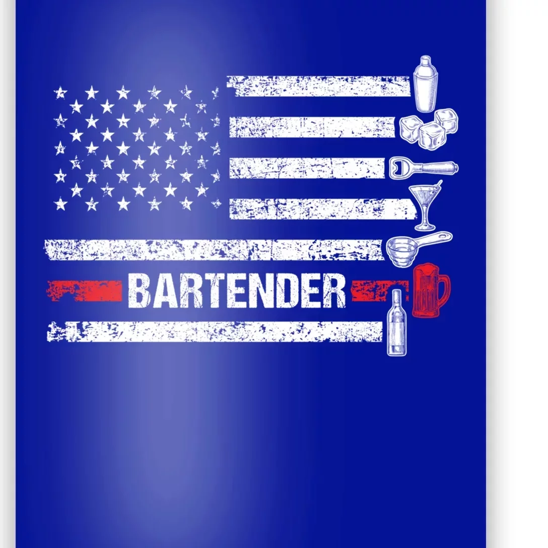 American Flag Bartending Bar Working Bartender Gift Poster