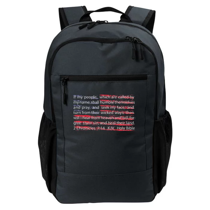 American Flag Christian Scripture 2 Chronicles 714 Daily Commute Backpack