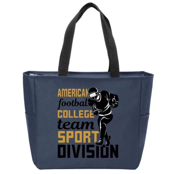 American Football College Team Sport Divison Zip Tote Bag