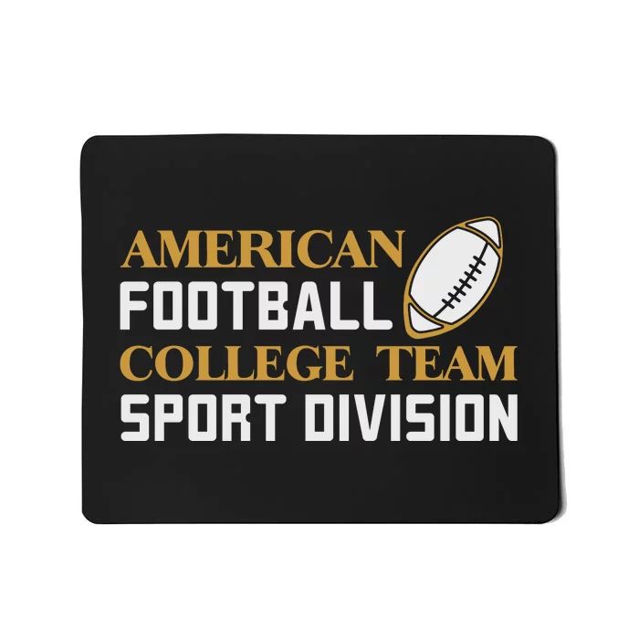 American Football College Team Sport Division Mousepad