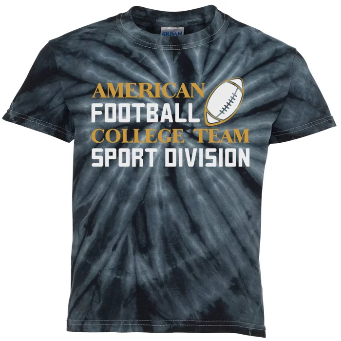 American Football College Team Sport Division Kids Tie-Dye T-Shirt