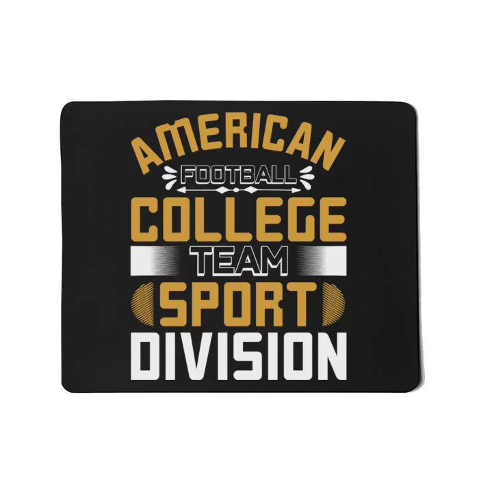 American Football College Team Sport Division Mousepad