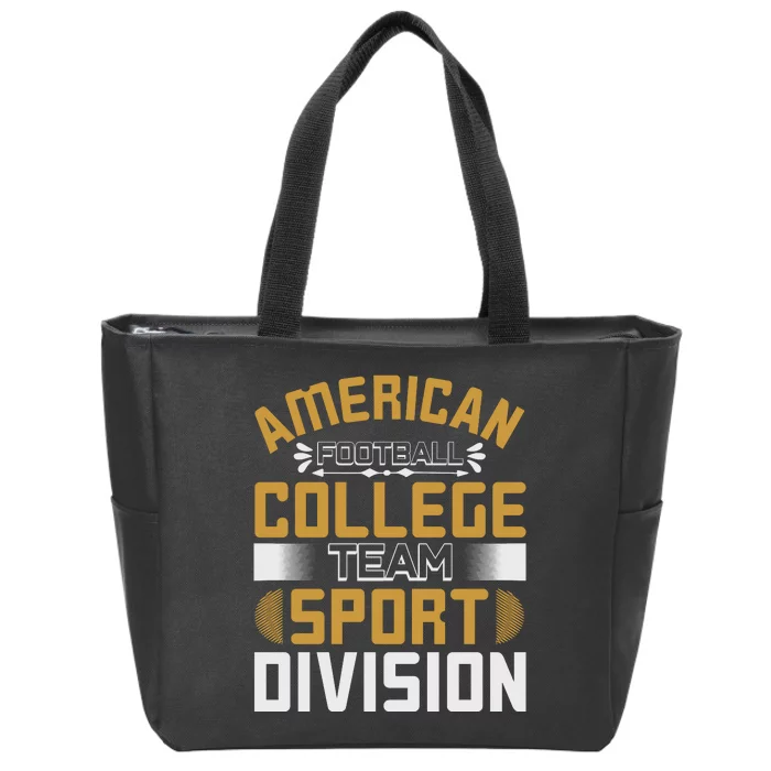 American Football College Team Sport Division Zip Tote Bag