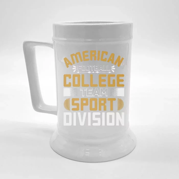 American Football College Team Sport Division Front & Back Beer Stein