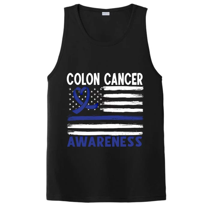 American Flag Colon Cancer Awareness Great Gift Performance Tank