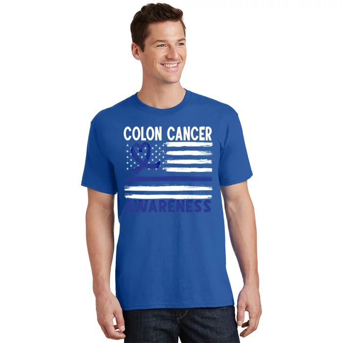 American Flag Colon Cancer Awareness Great Gift T-Shirt