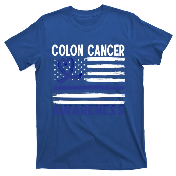 American Flag Colon Cancer Awareness Great Gift T-Shirt