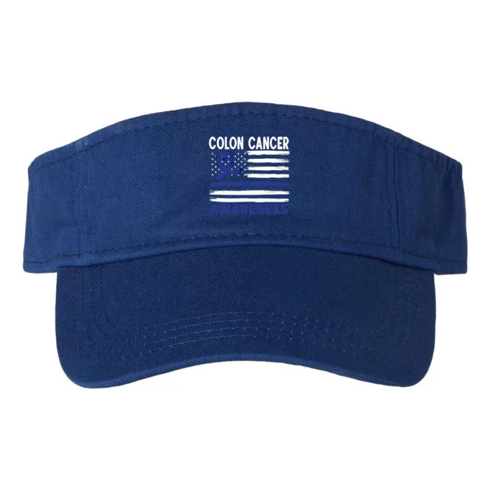 American Flag Colon Cancer Awareness Great Gift Valucap Bio-Washed Visor