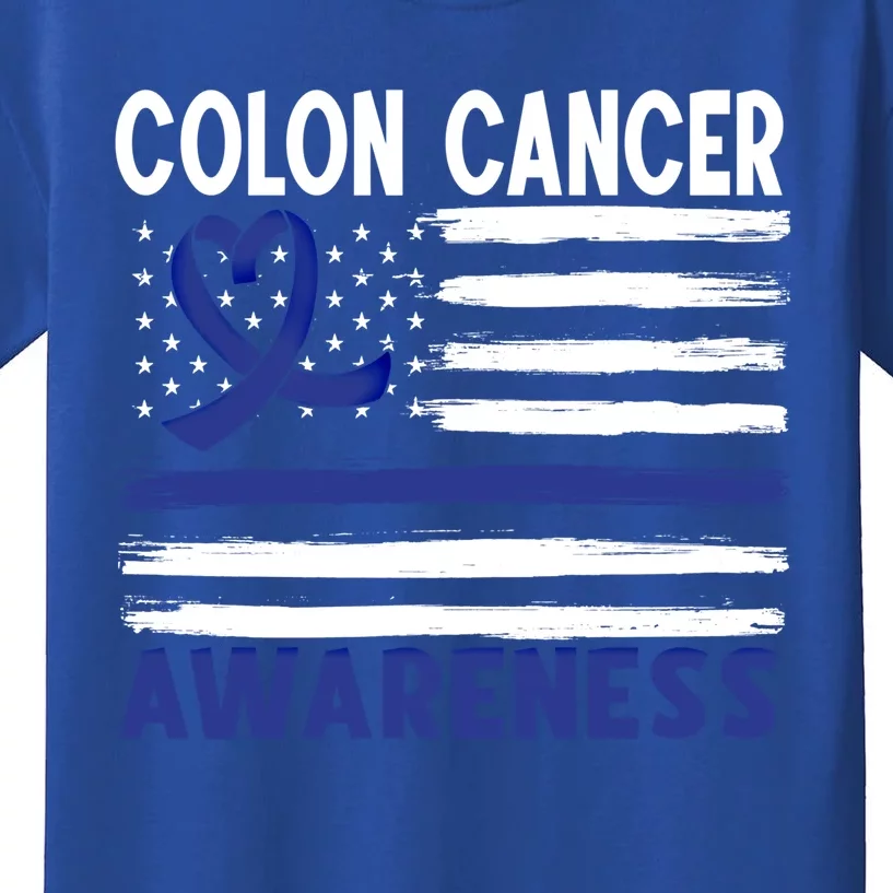 American Flag Colon Cancer Awareness Great Gift Kids T-Shirt