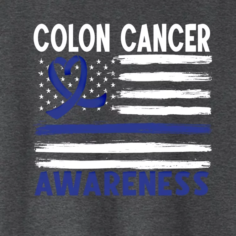 American Flag Colon Cancer Awareness Great Gift Women's Crop Top Tee