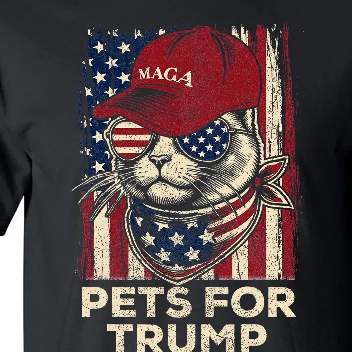 American Flag Cat Lives Matter Trump 2024 Maga Trump Cats Tall T-Shirt