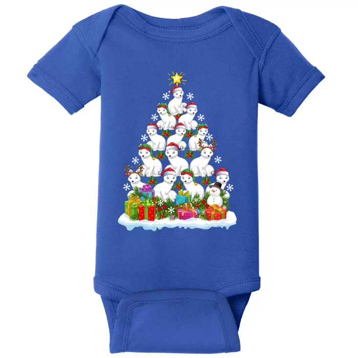 Arctic Fox Christmas Tree Lighting Santa Arctic Fox Xmas Cool Gift Baby Bodysuit