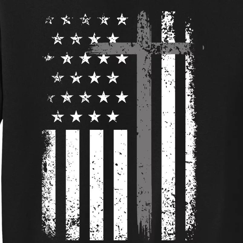 American Flag Cross Tall Sweatshirt