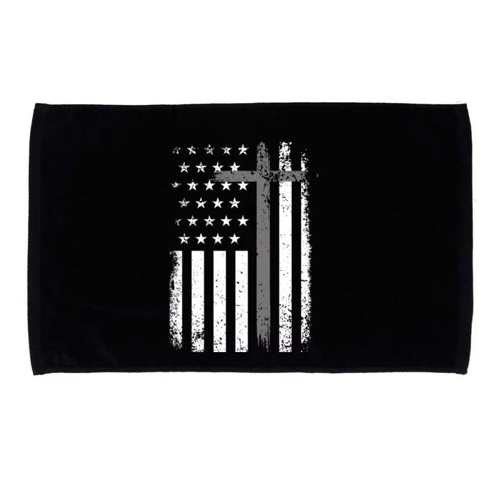 American Flag Cross Microfiber Hand Towel