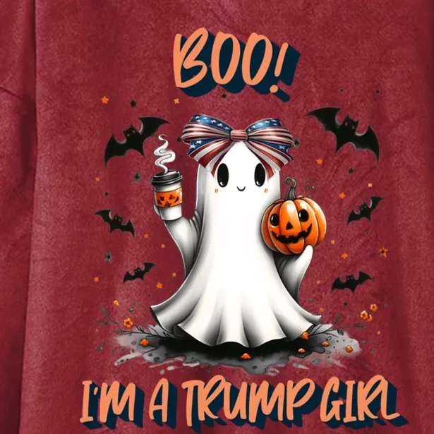 American Flag Coquette Boo! IM A Trump Ghost Costume Cool Gift Hooded Wearable Blanket